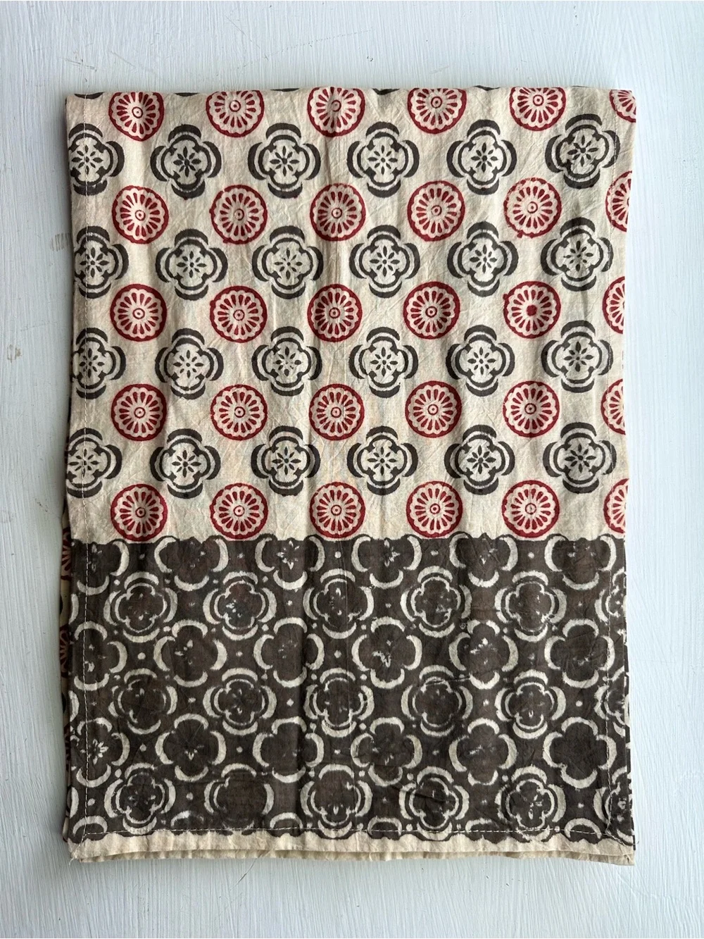 NWT Trades of Hope Fair Trade 100% Cotton Block Print Scarf Wrap Boho India